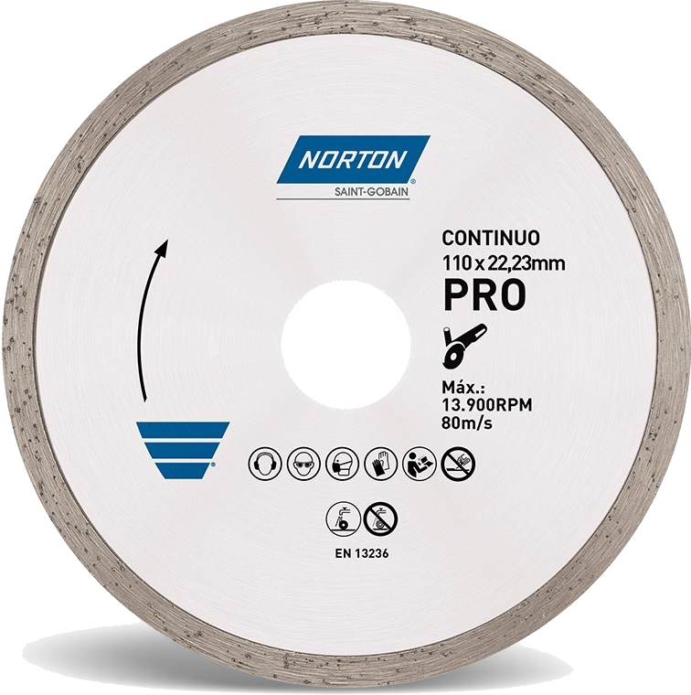 Disco Diamantado Pro Continuo 4.5X3/16X7/8'' NORTON