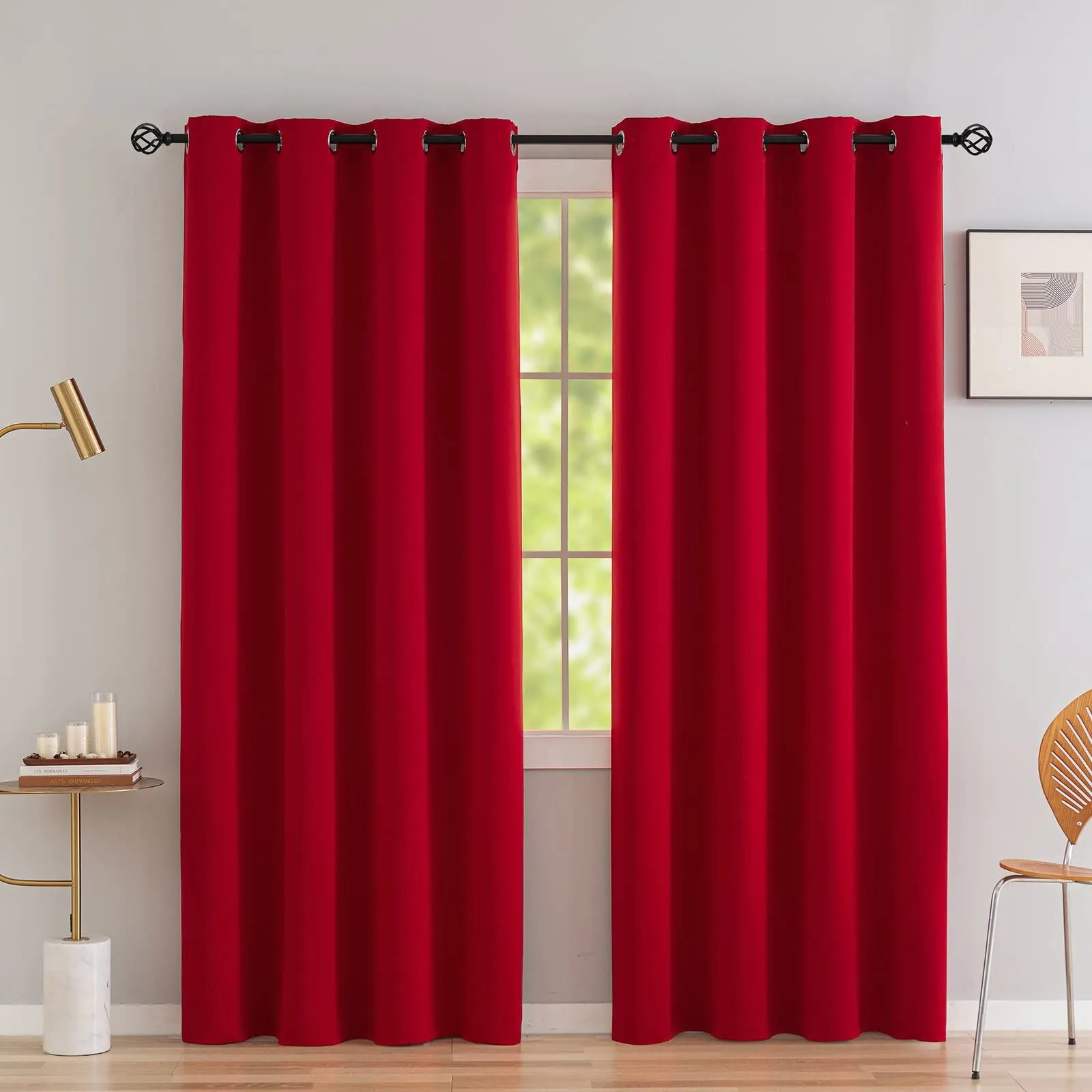 Cortina Para Sala Rojo ROOM ESSENTIALS 100% BLACKOUT