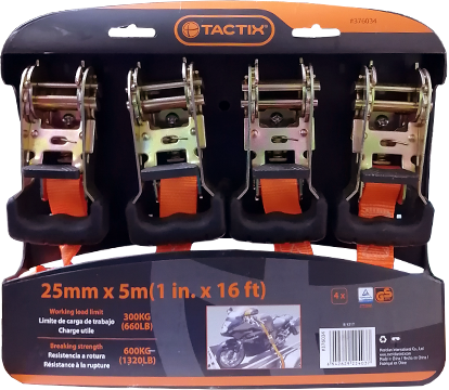 Correas con Ganchos S 1'' x 5m 4 Piezas TACTIX 376034-main-image
