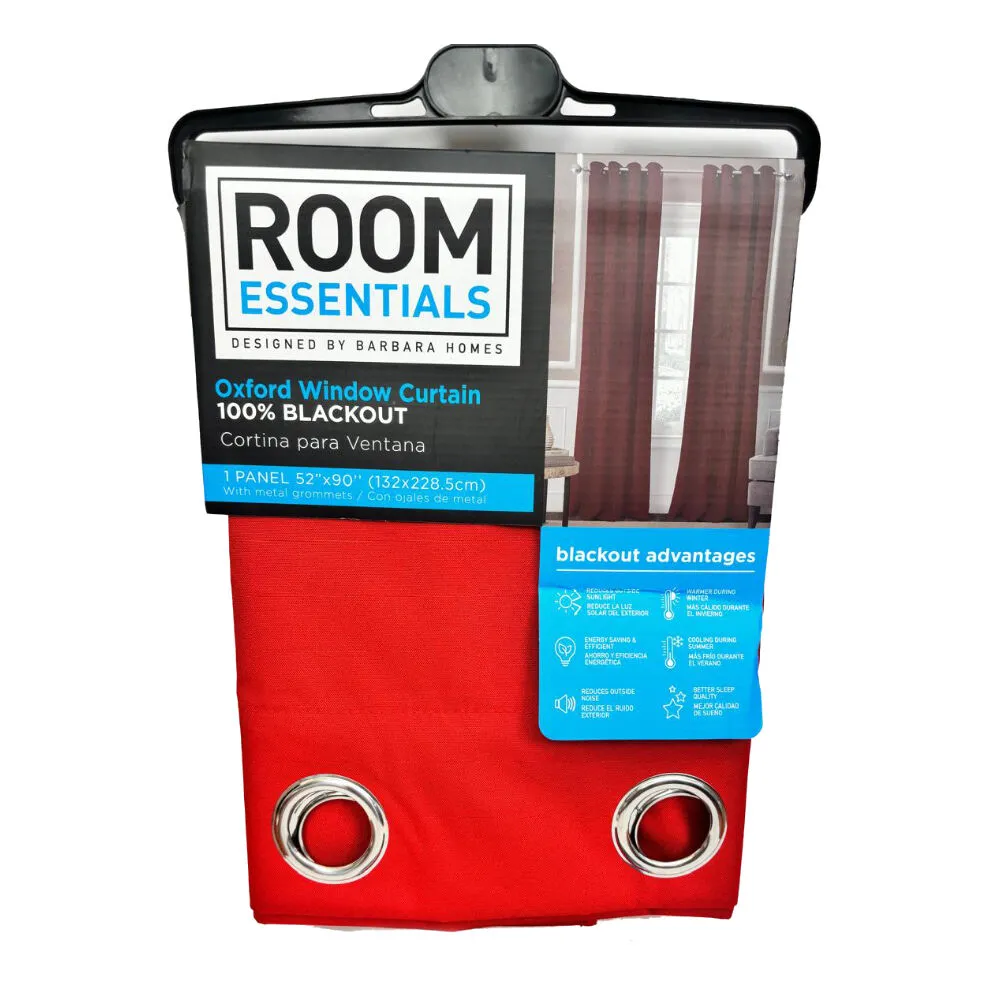 Cortina Para Sala Rojo ROOM ESSENTIALS 100% BLACKOUT