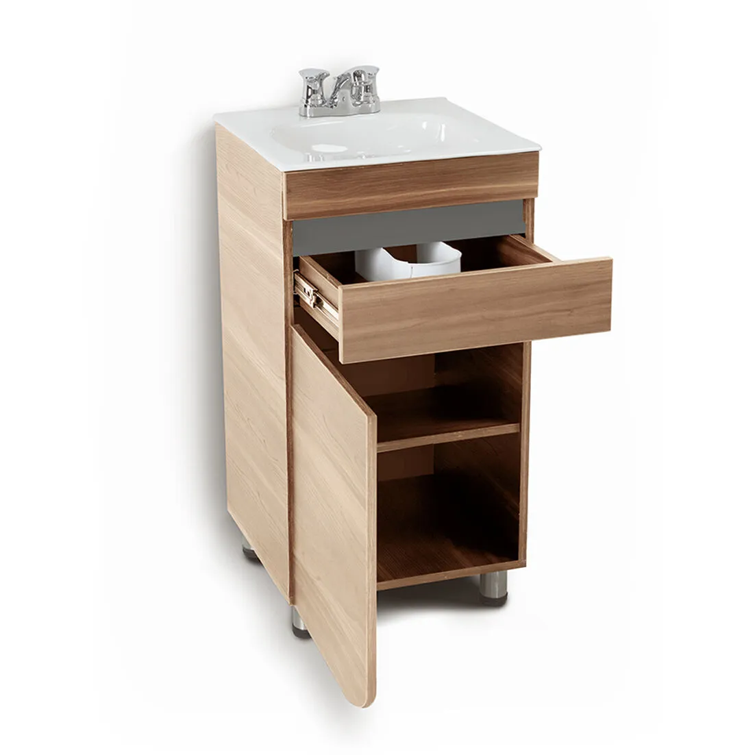 Mueble Con Lavamanos Aluvia 45 CM Blanco Con Accesorios I.S CORONA-media-69121